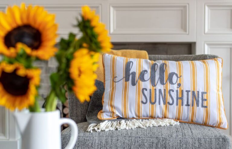 Sunflowers in Vase Indoors