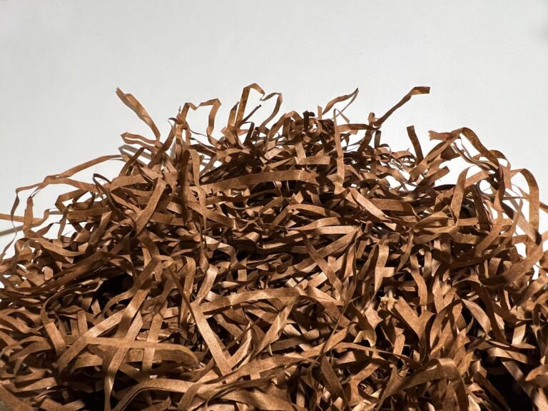 A Pile of Brown Shredded Paper
