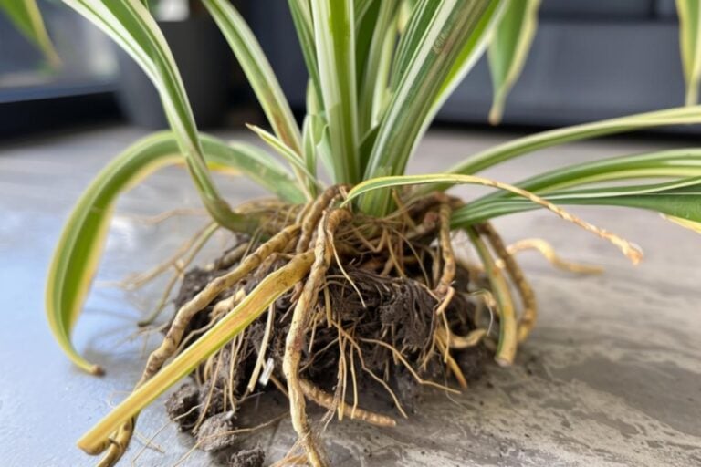 MJ - Close Up of Roots Starting to Rot on a Spider Plant