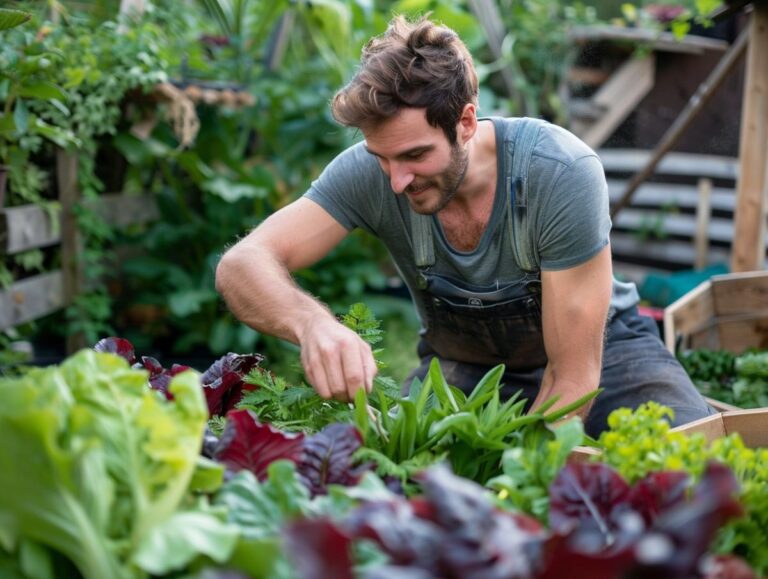 Harvesting vegetables from the backyard garden