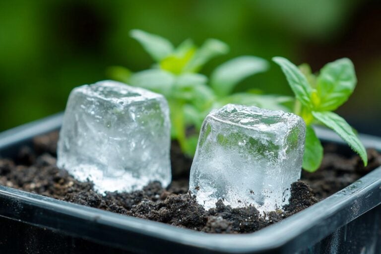 Ice Cubes in Herb Planter